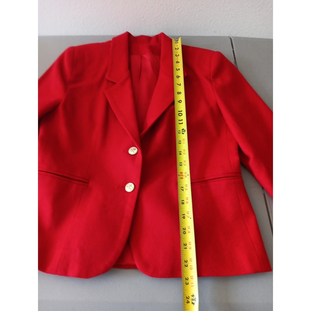 Stephen Douglas Blazer Womens 8P Red Wool NOS Nautical Equestrian Old Money NEW - Picture 10 of 11